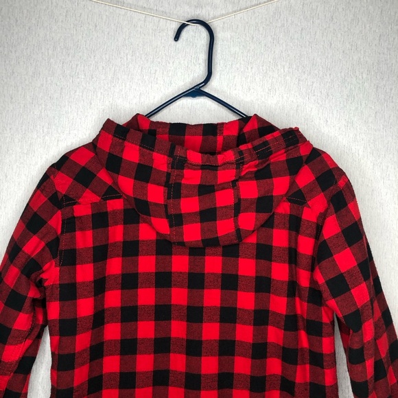 Boston Traders Shacket Women’s S Button Up Buffalo Plaid Sherpa Lined Hoodie - Picture 6 of 15